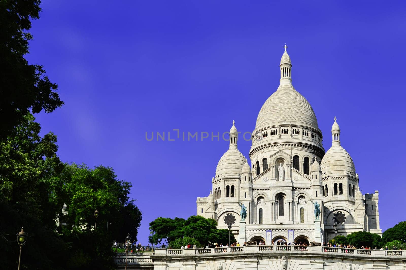 Basilica Sacre Coeur (Sacred Heart of Jesus) on Montmartre in Paris, France.