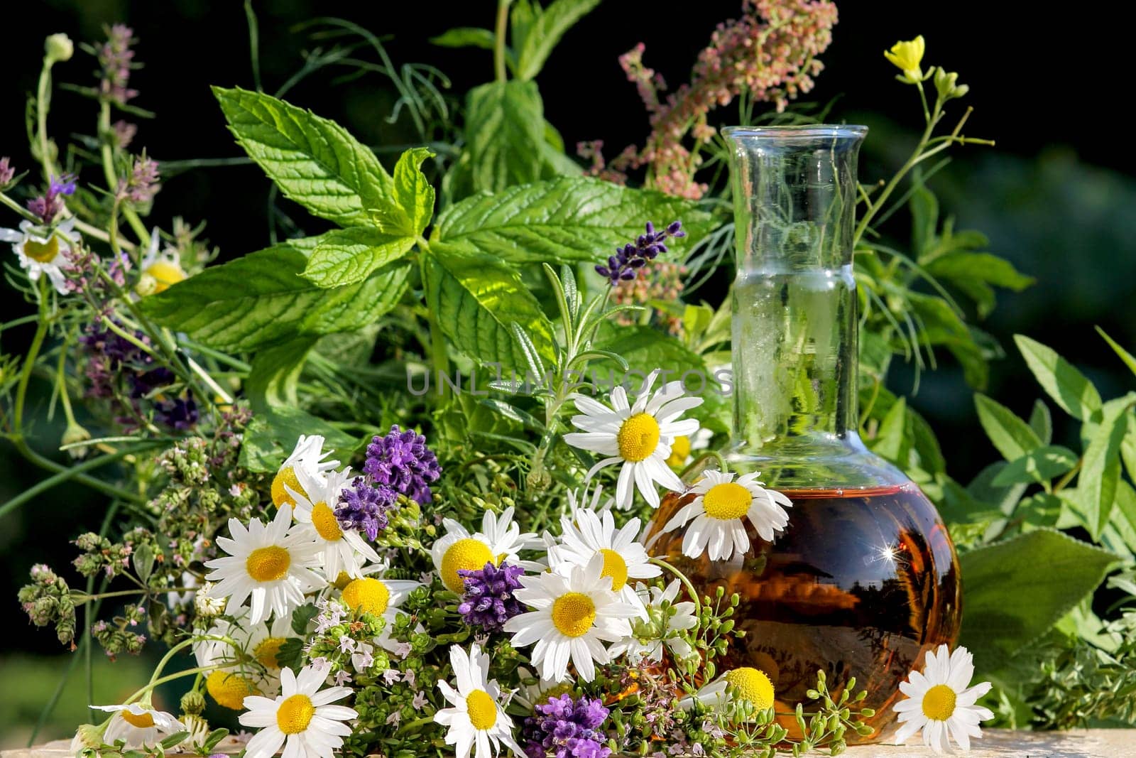 Homeopathy with chamomile,thyme and other medicinal herbs