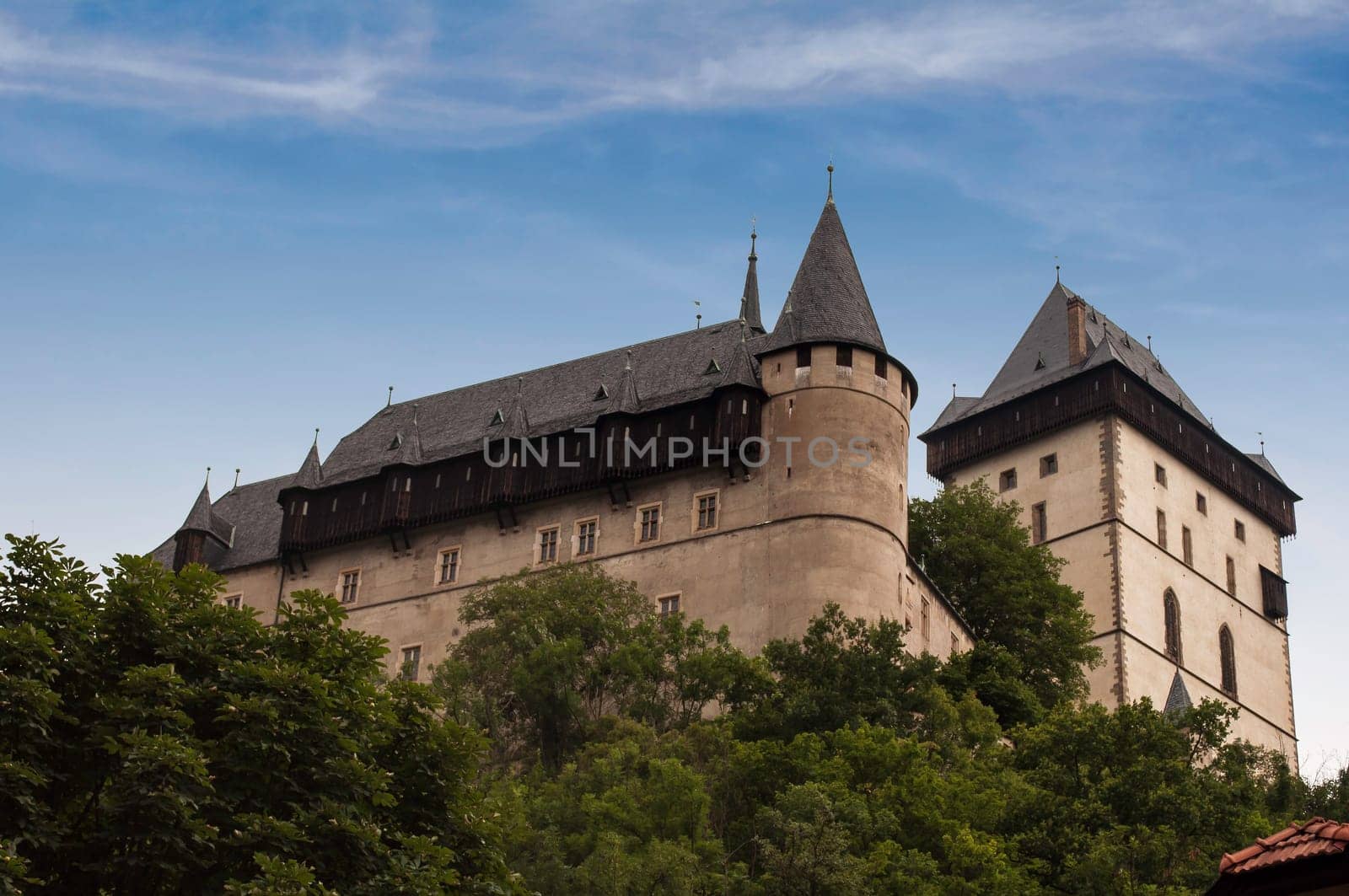 Karlstejn castle in Central Bohemia, Czech Republic.