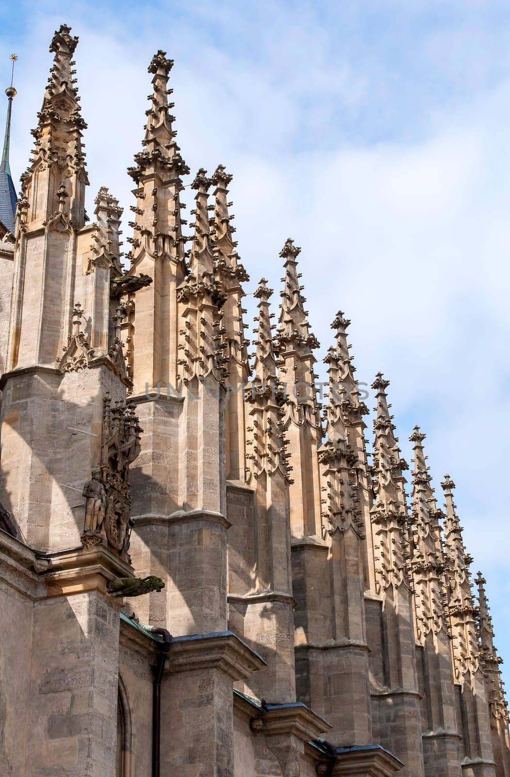Detail of historic Saint Barbara's Church, Kutna Hora, Czech Republic.