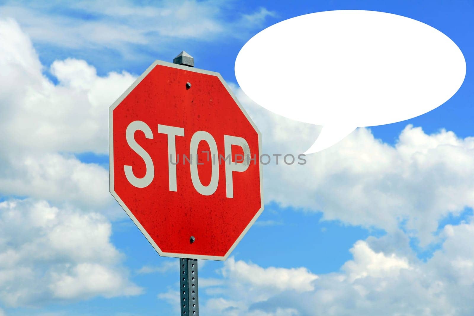 The stop sign and the speech bubble
