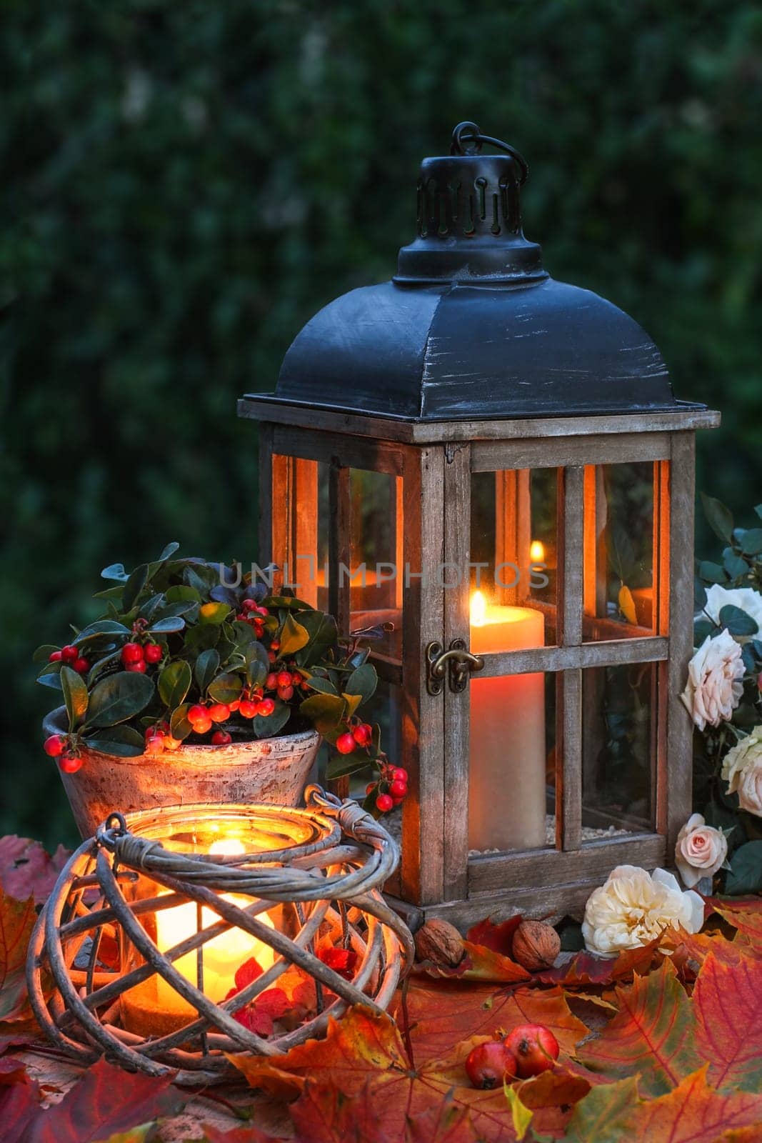 Evening atmosphere by candlelight