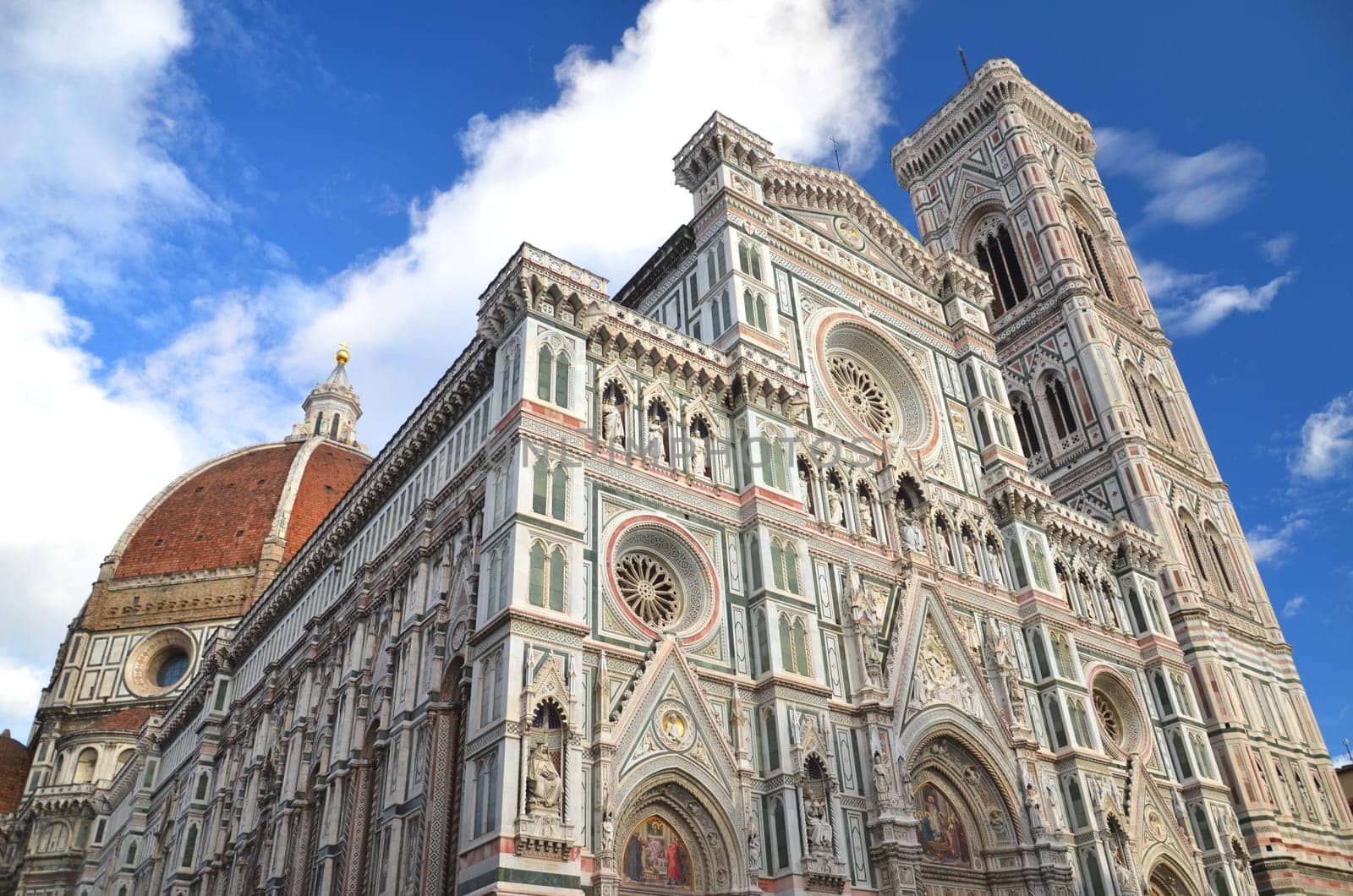 Impressive famous marble cathedral Santa Maria del Fiore in Florence, Italy