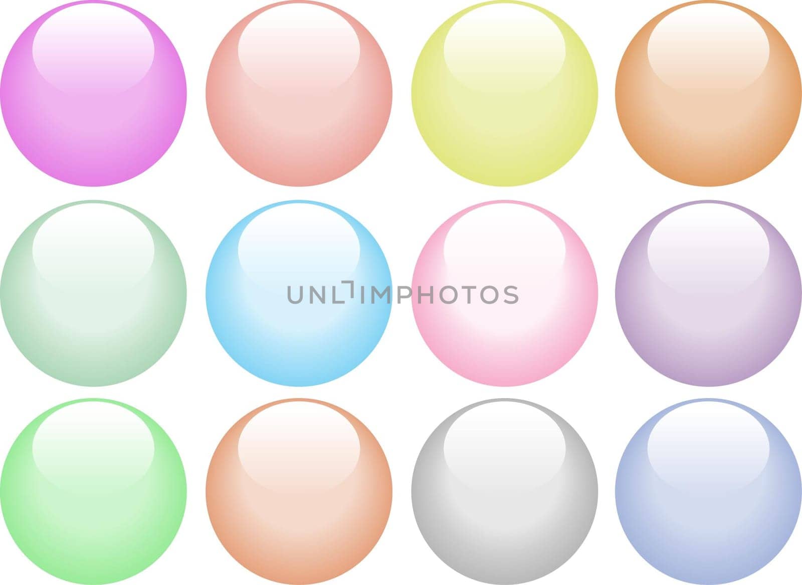 Popular vector pastel color buttons illustration