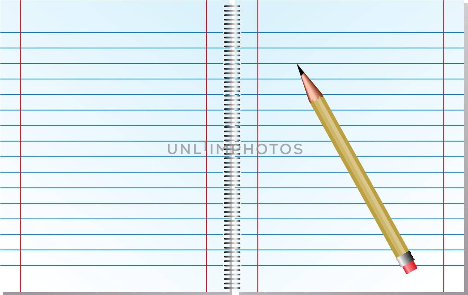 Vector illustration - notepad with pencil
