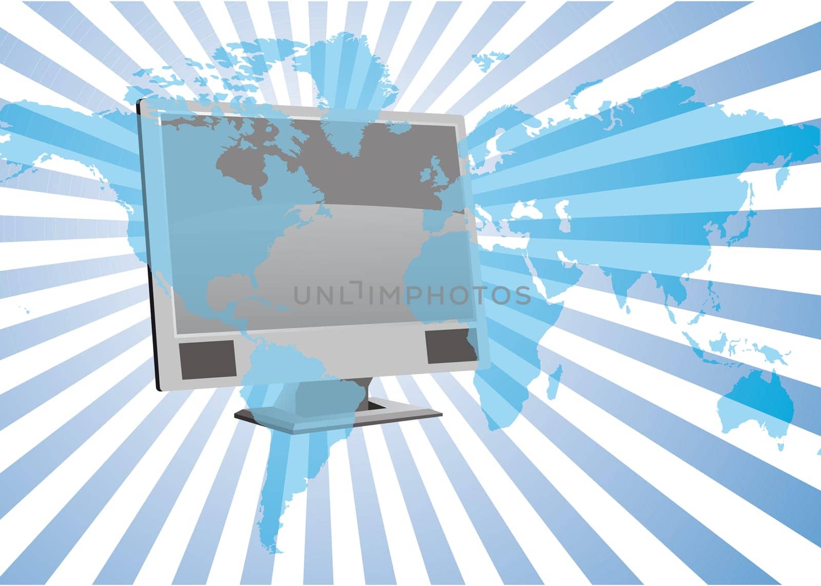 LCD withworld background illustration
