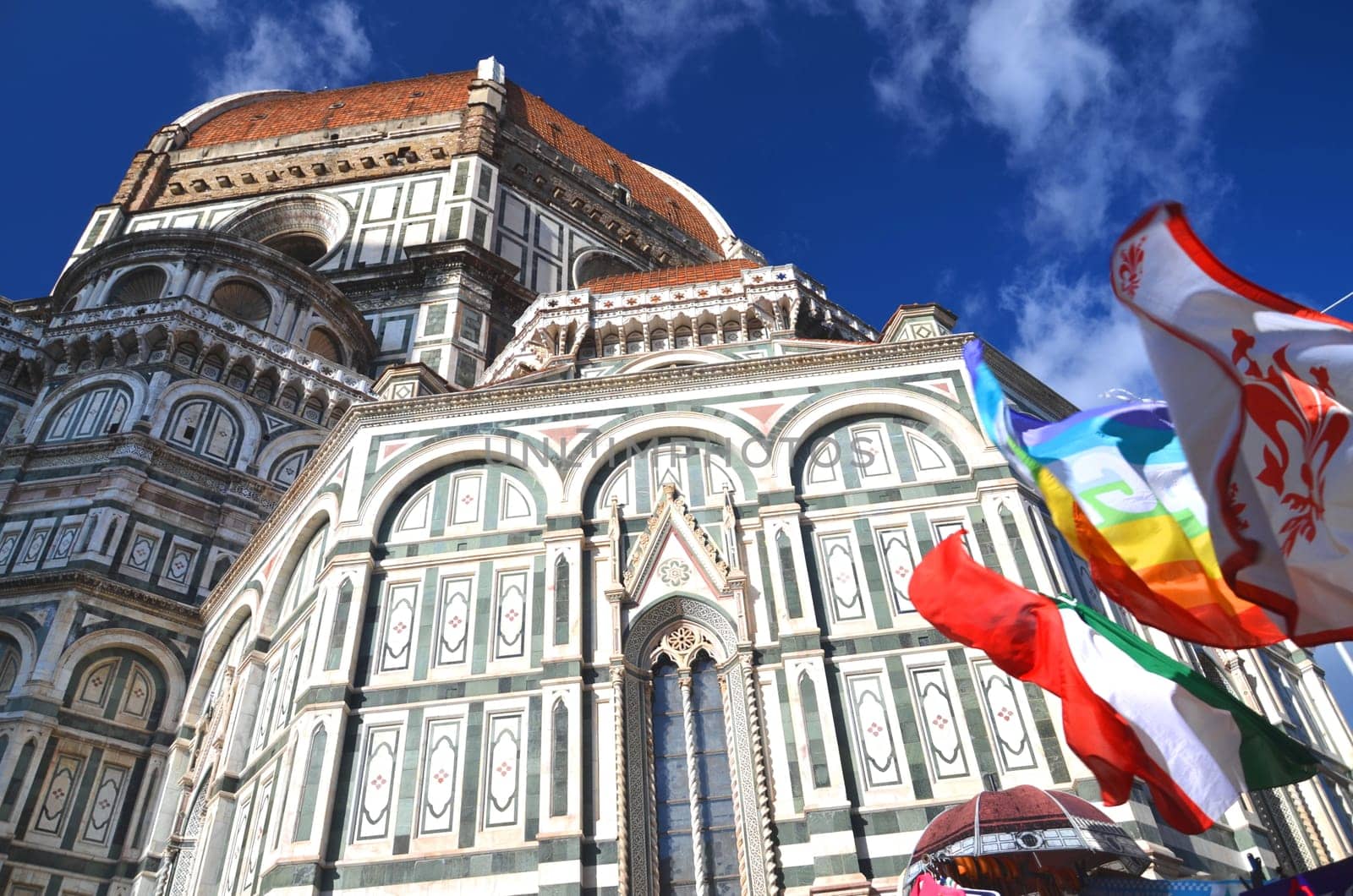 Impressive famous marble cathedral Santa Maria del Fiore in Florence, Italy