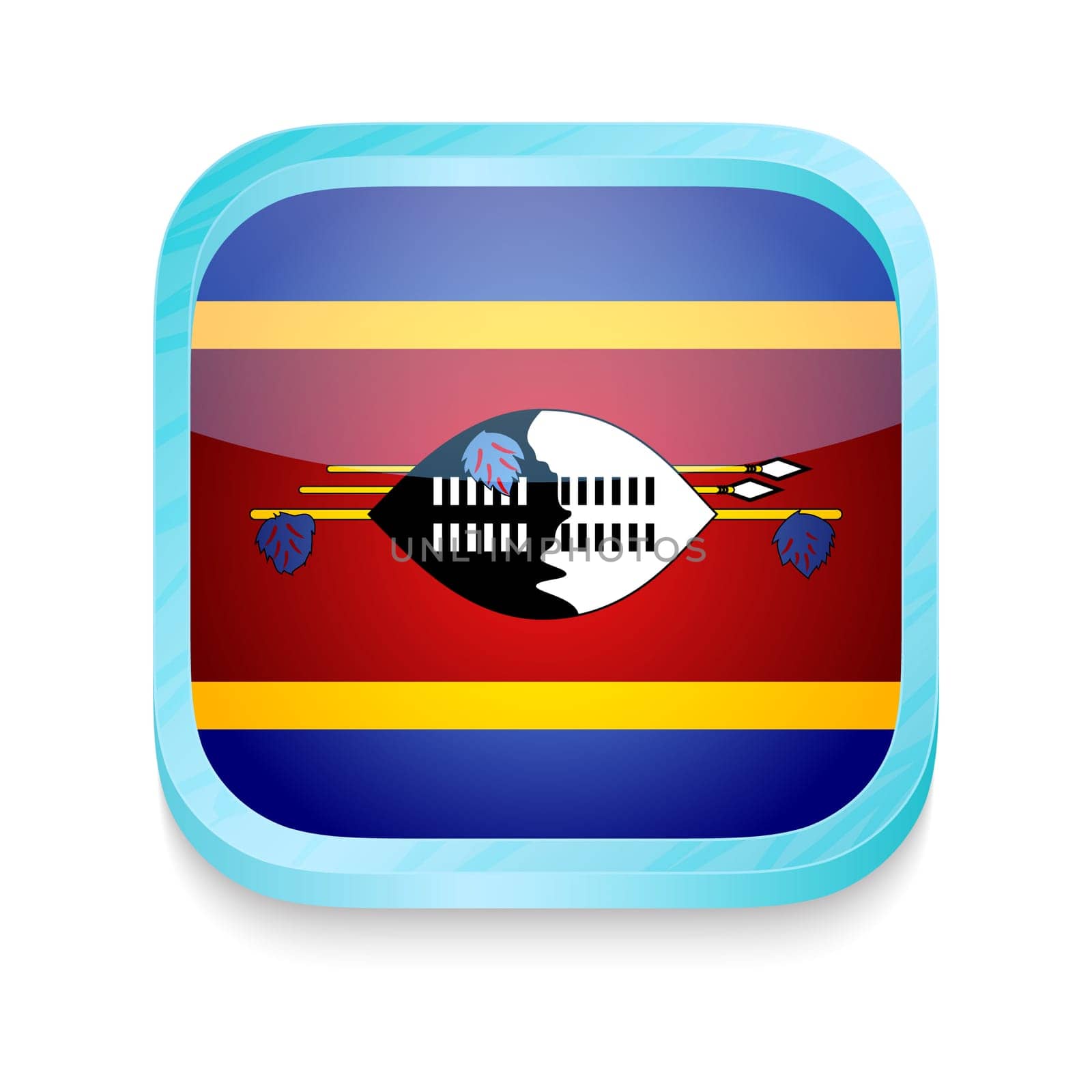 Smart phone button with Swaziland flag