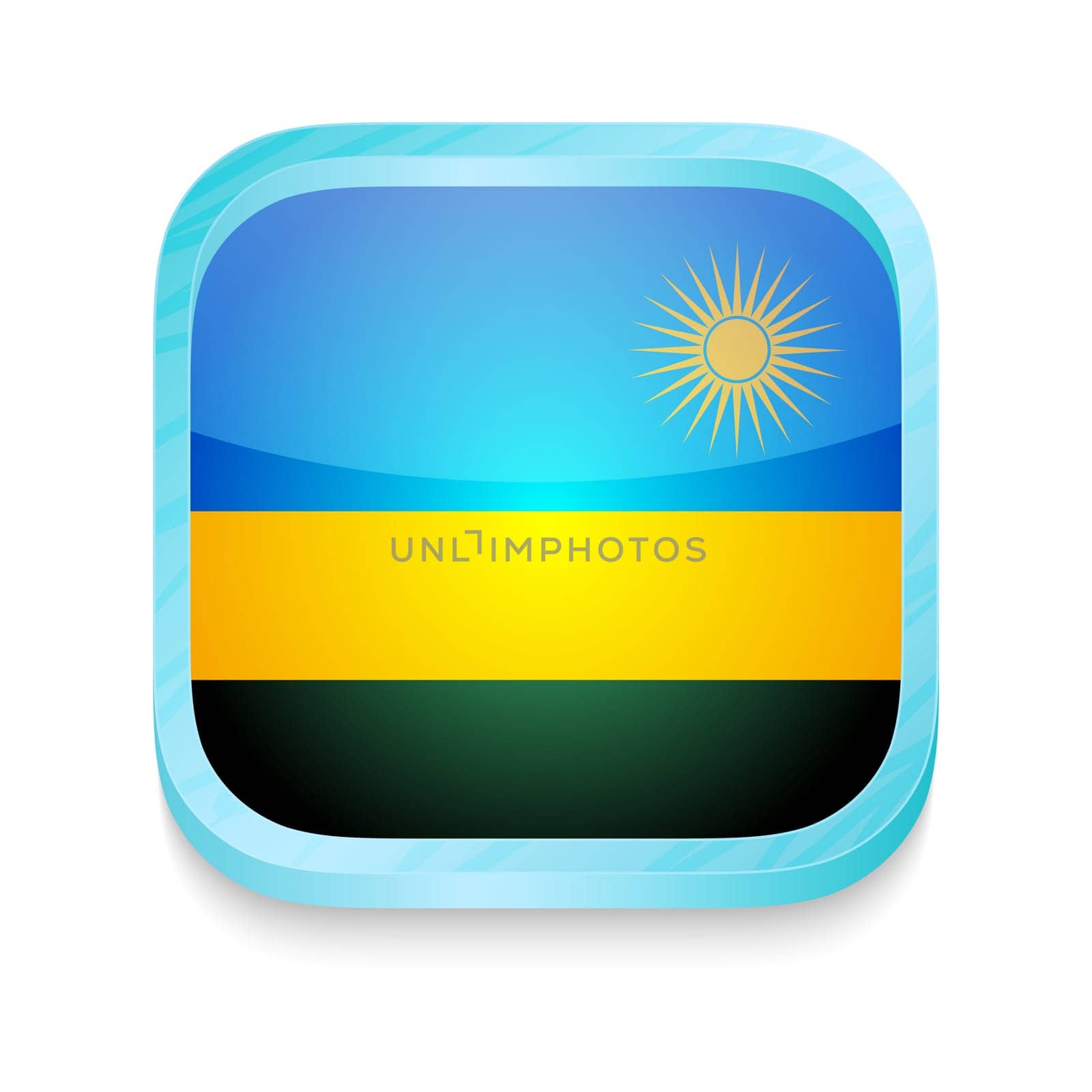 Smart phone button with Rwanda flag