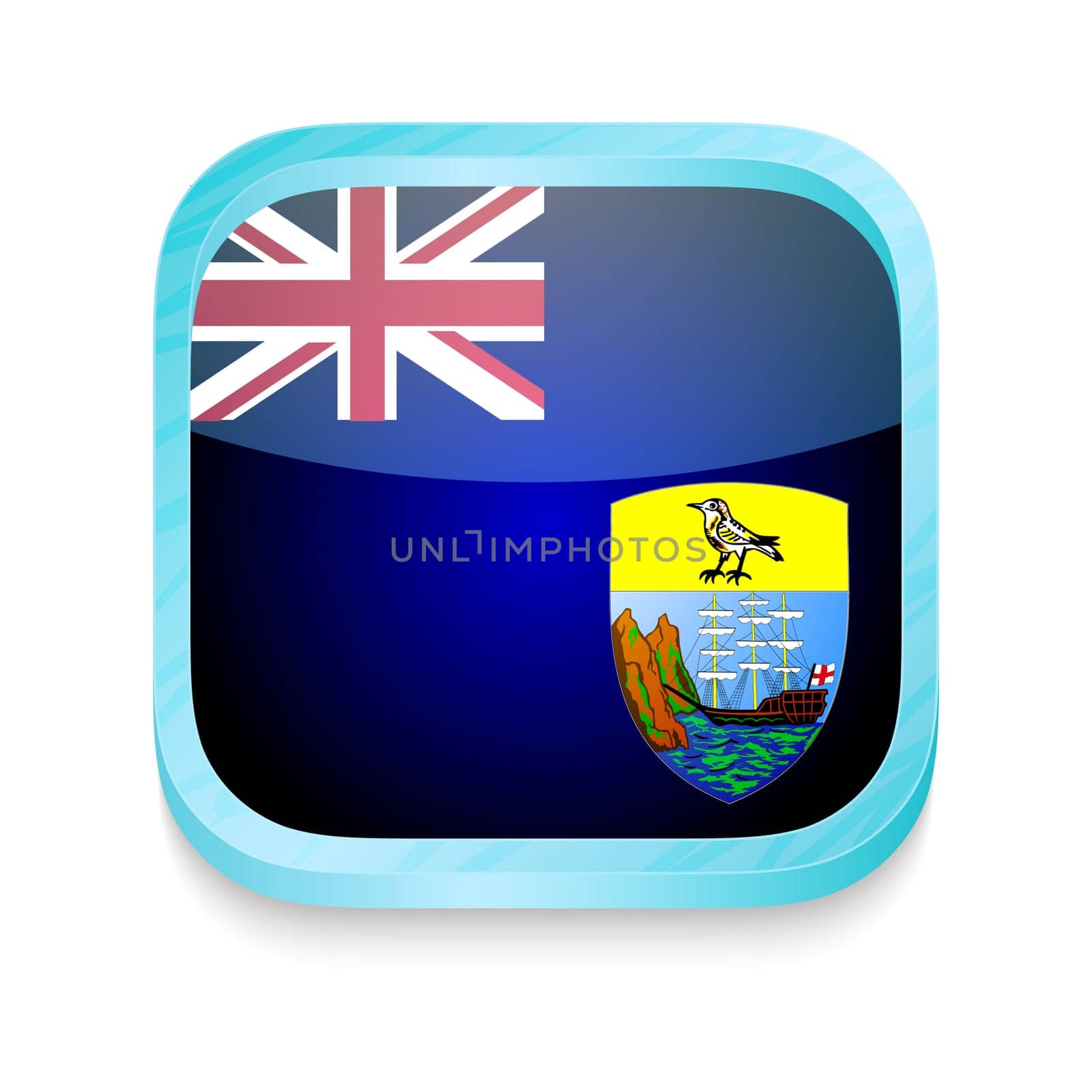 Smart phone button with Saint Helena flag