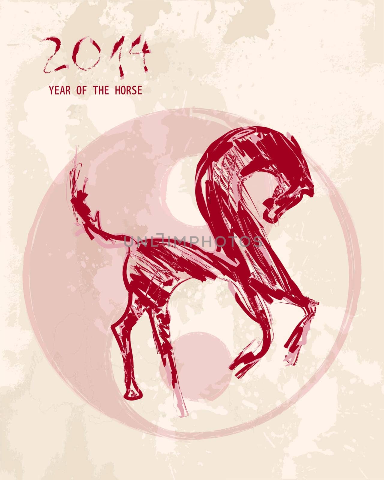 Chinese New Year of the Horse 2014 illustration