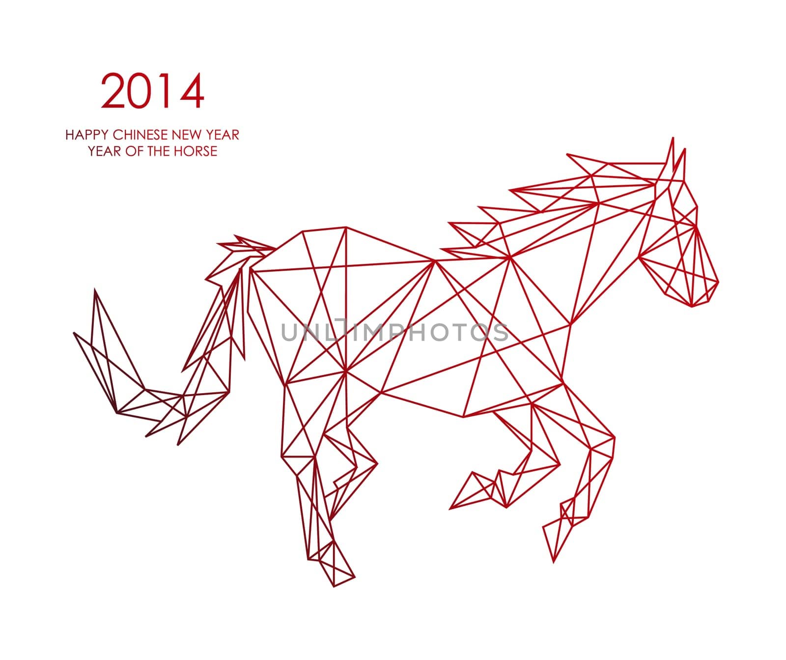 Unusual abstract triangle web composition animal shape