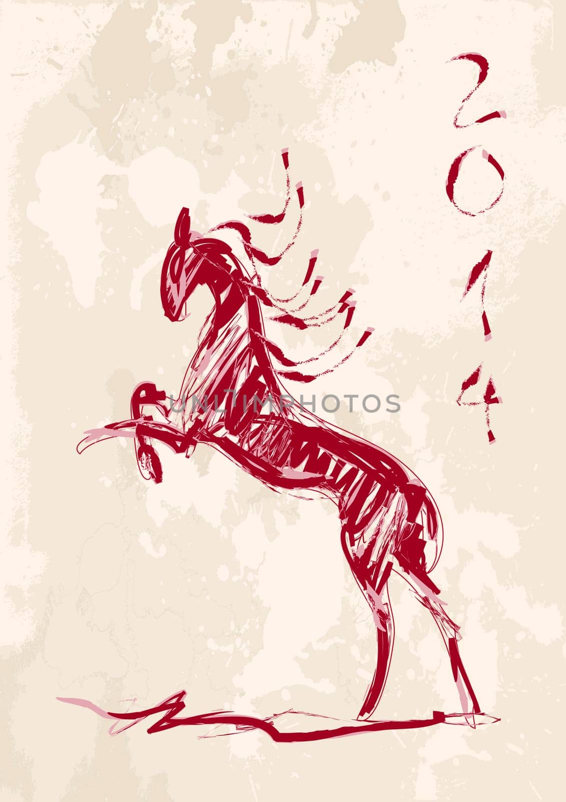 Sketch style drawing with grunge background