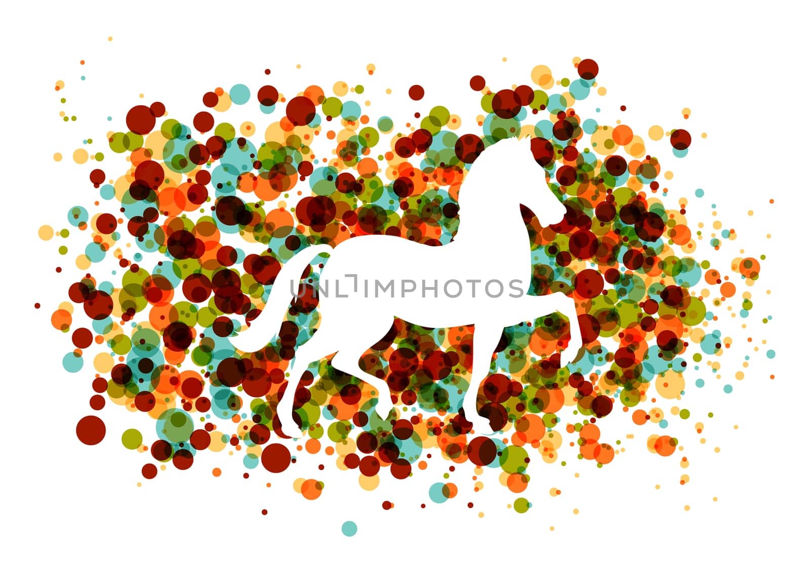 2014 Chinese New Year of the Horse silhouette circle bubbles illustration. EPS10 vector file with transparency layers.