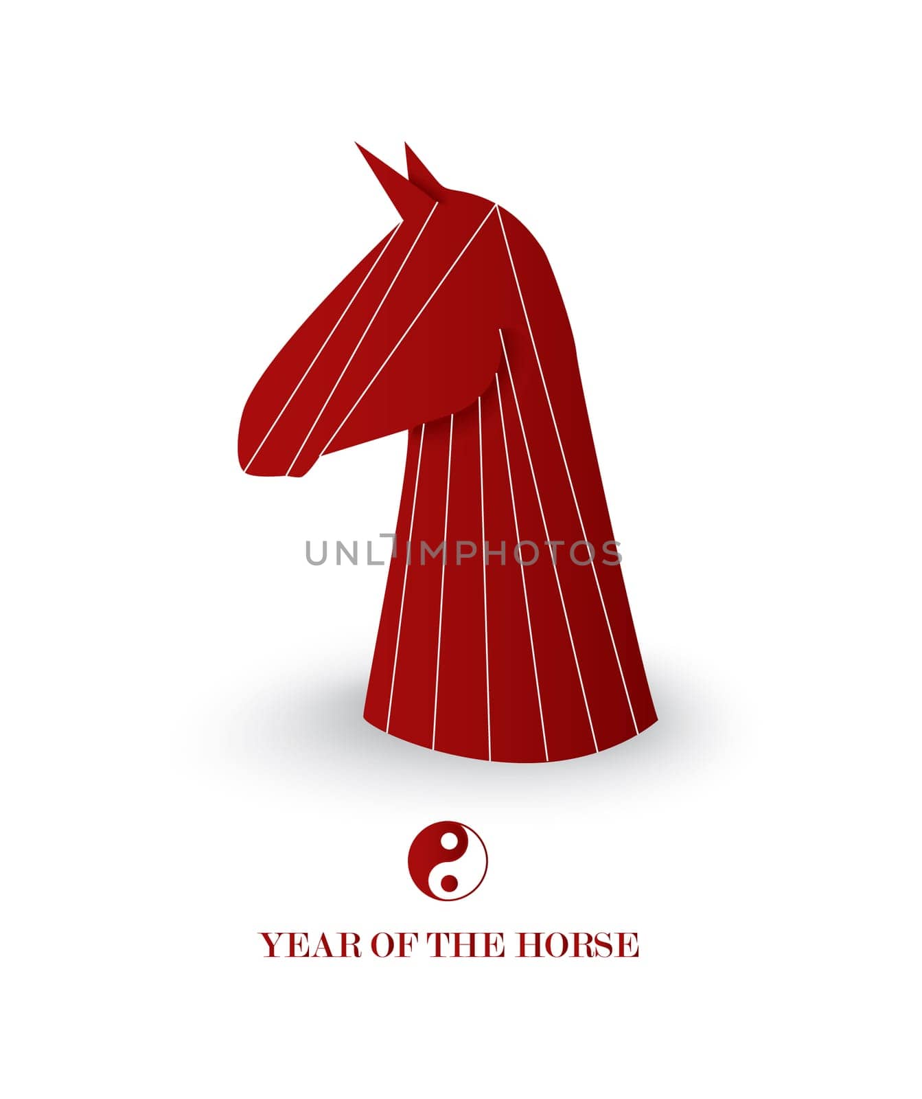 Abstract red chess figure illustration