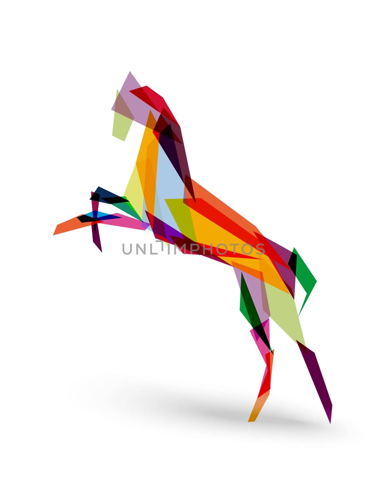 Colorful abstract triangle silhouette composition