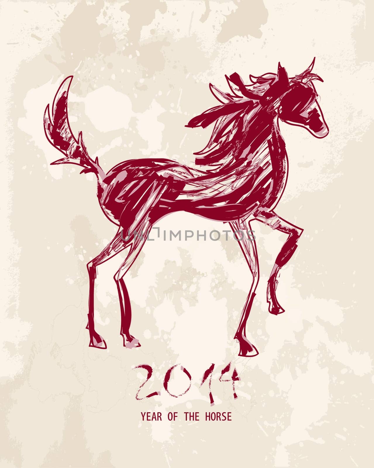 2014 Chinese New Year of the Horse illustration