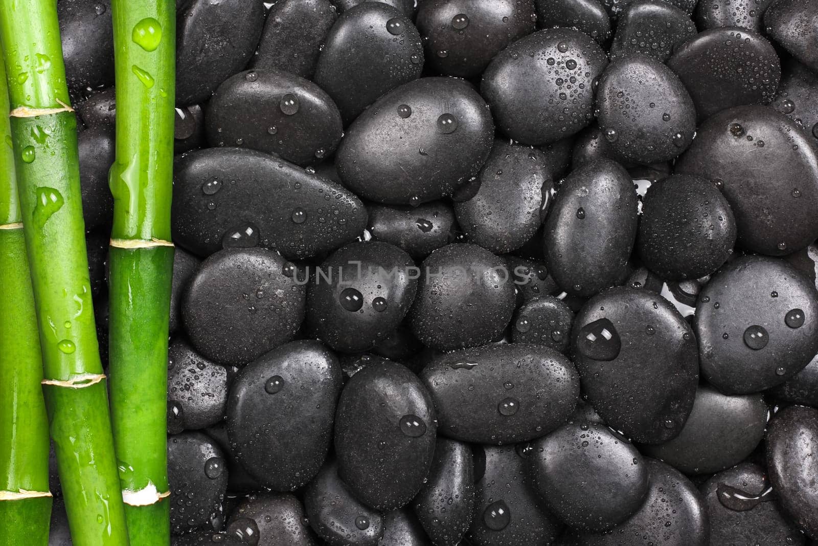 Hot stones with bamboo,wellness