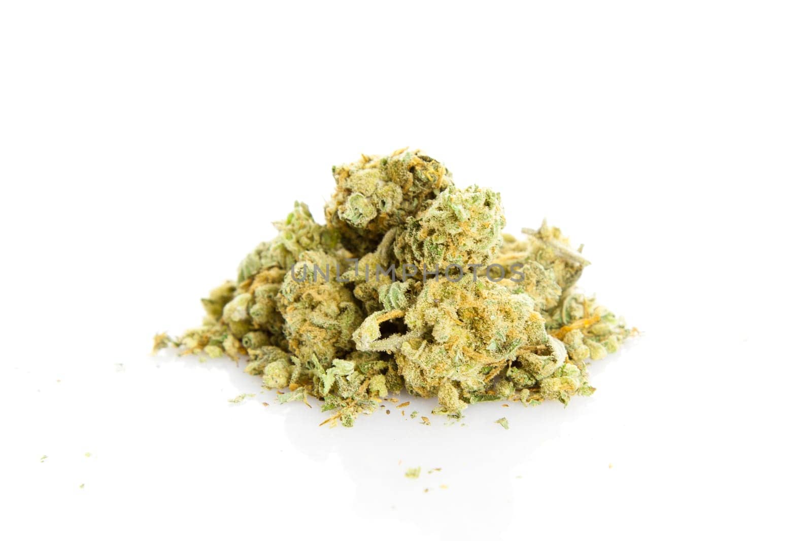 marijuana isolated on white background. Medical Marijuana C.