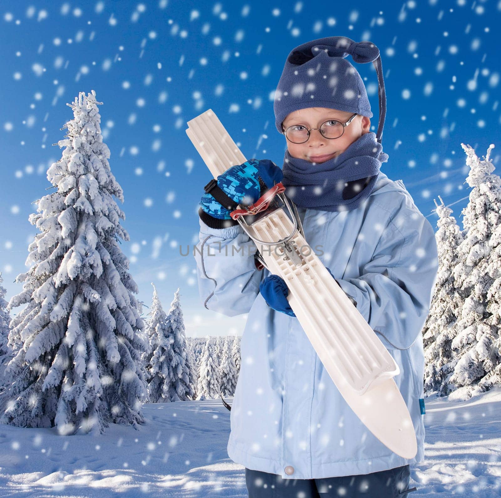 Ski trip with equipment