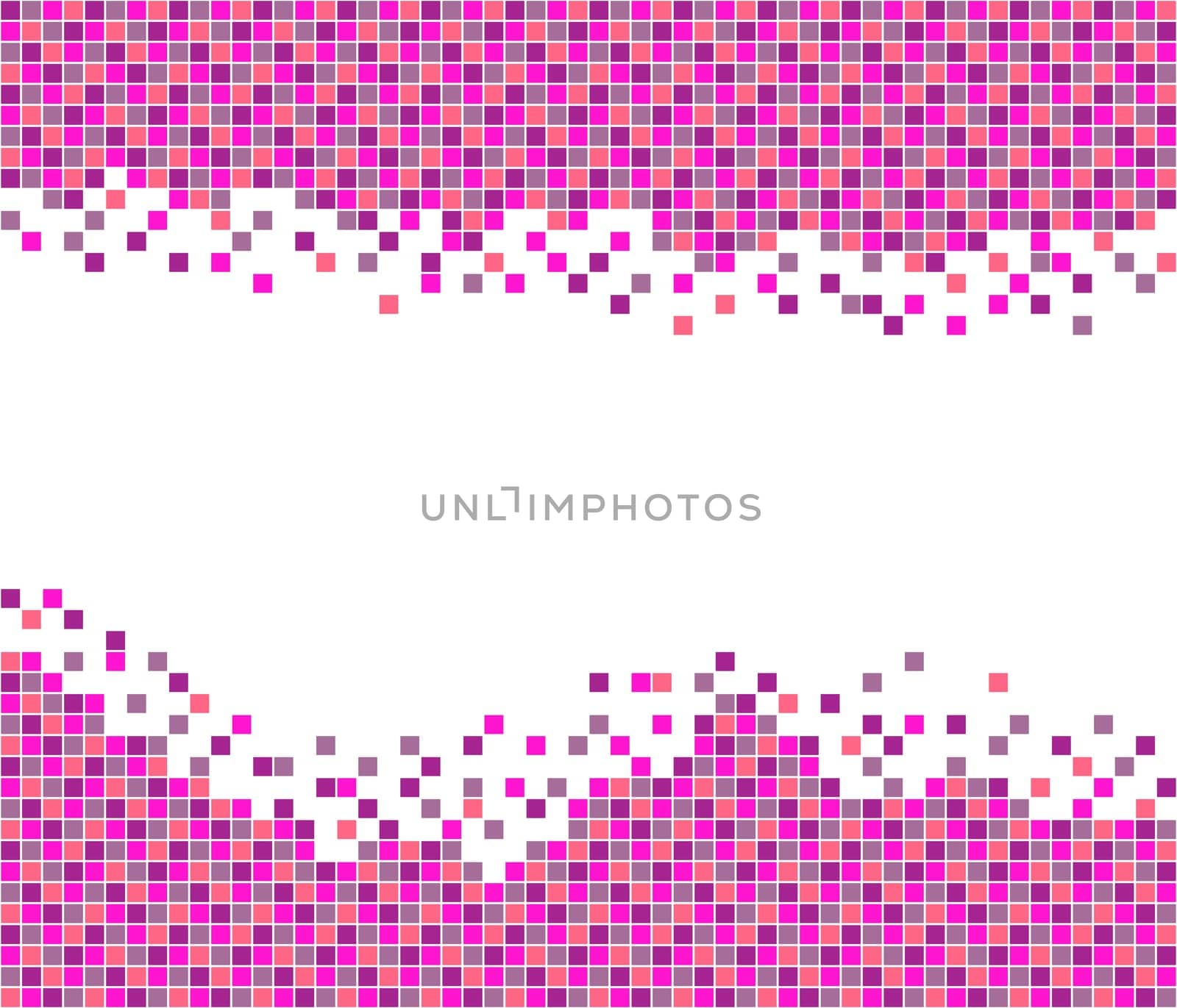 Mosaic in pink and violet with free white area for text