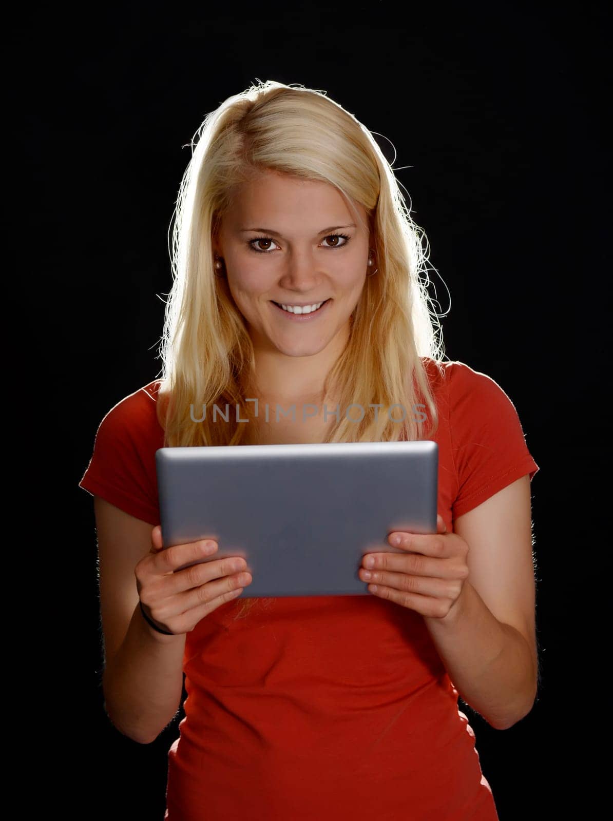 Woman with digital tablet