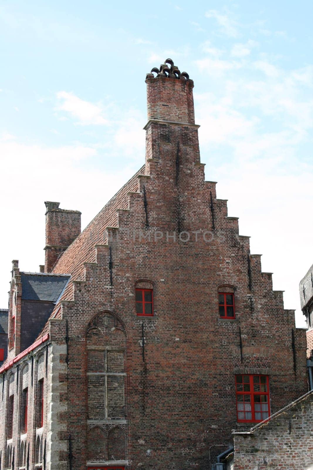 Beautiful old house with stepped gable,built of red clinker bricks