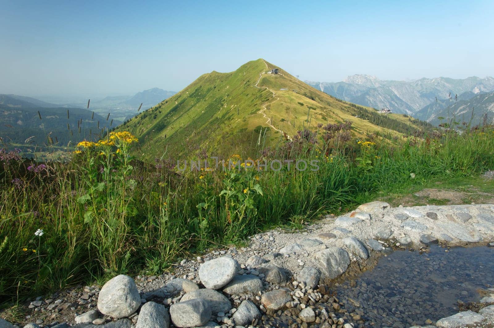 View over the mountains from a vantage point