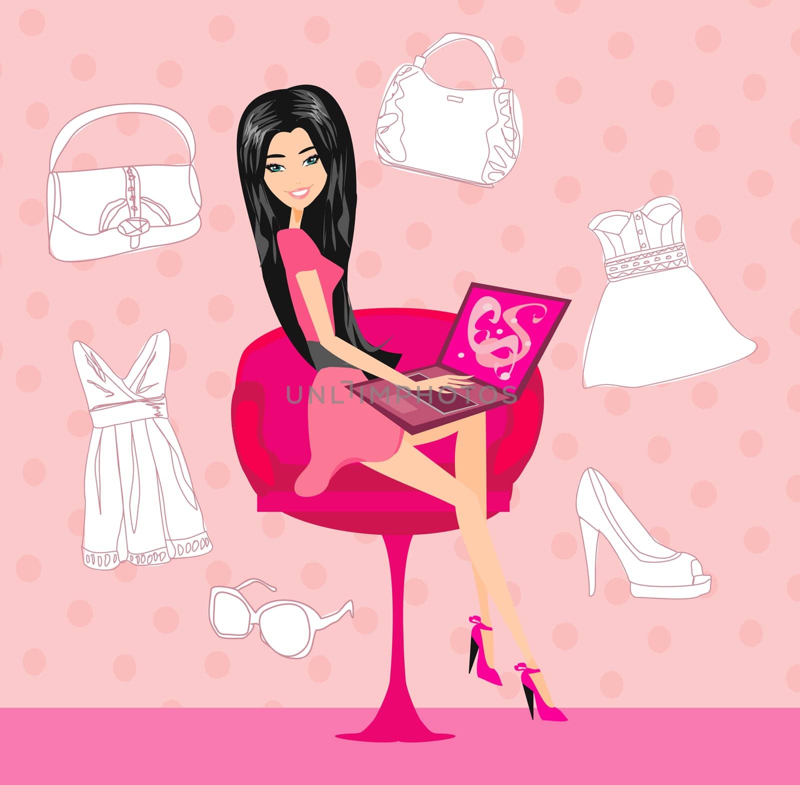 women purchasing product online using her laptop computer