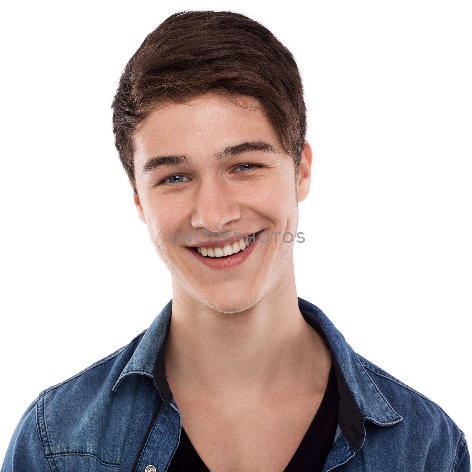 Nice happy man smiling isolated on white background