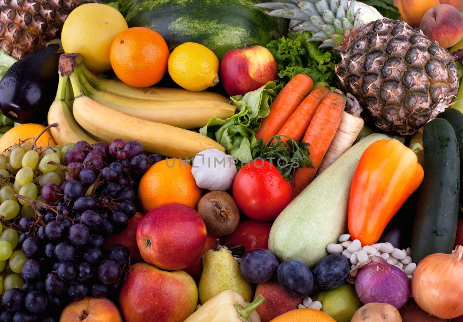 Collection of fruits and vegetables.