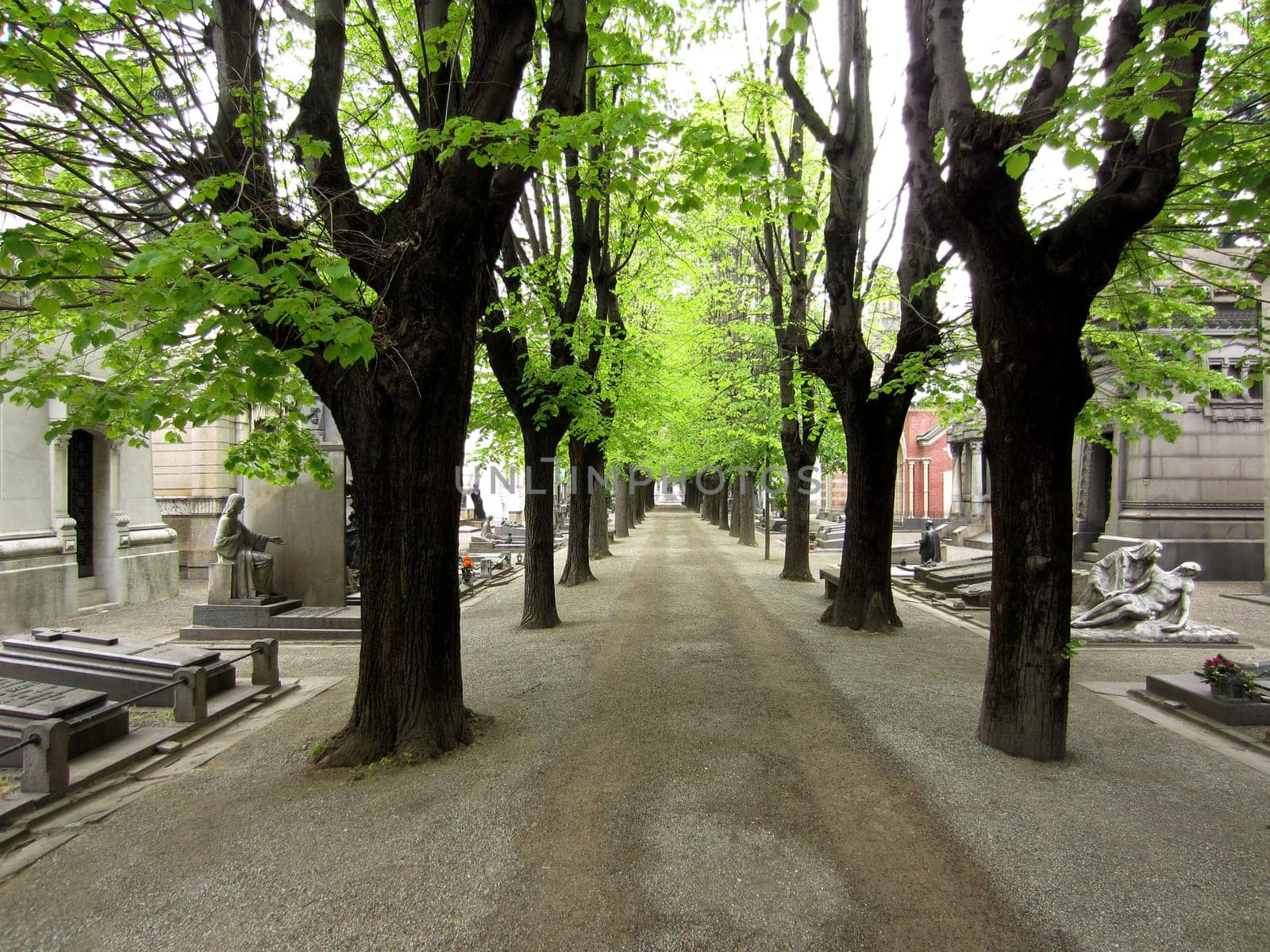 Cemetery with Chapel in Milano, Italy