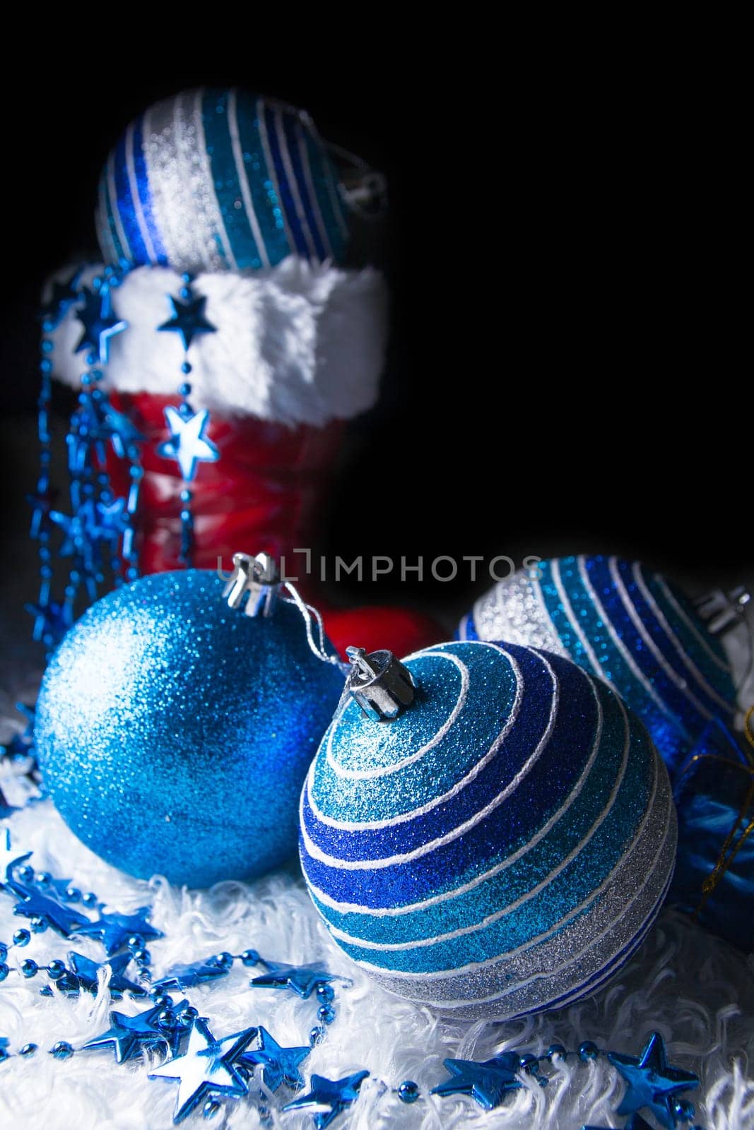 Blue Christmas with black background