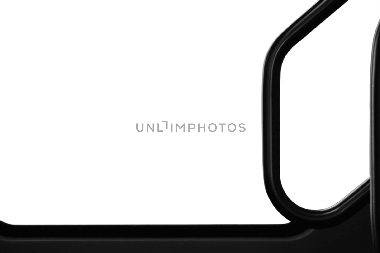 The photograph of a train window that has been isolated.