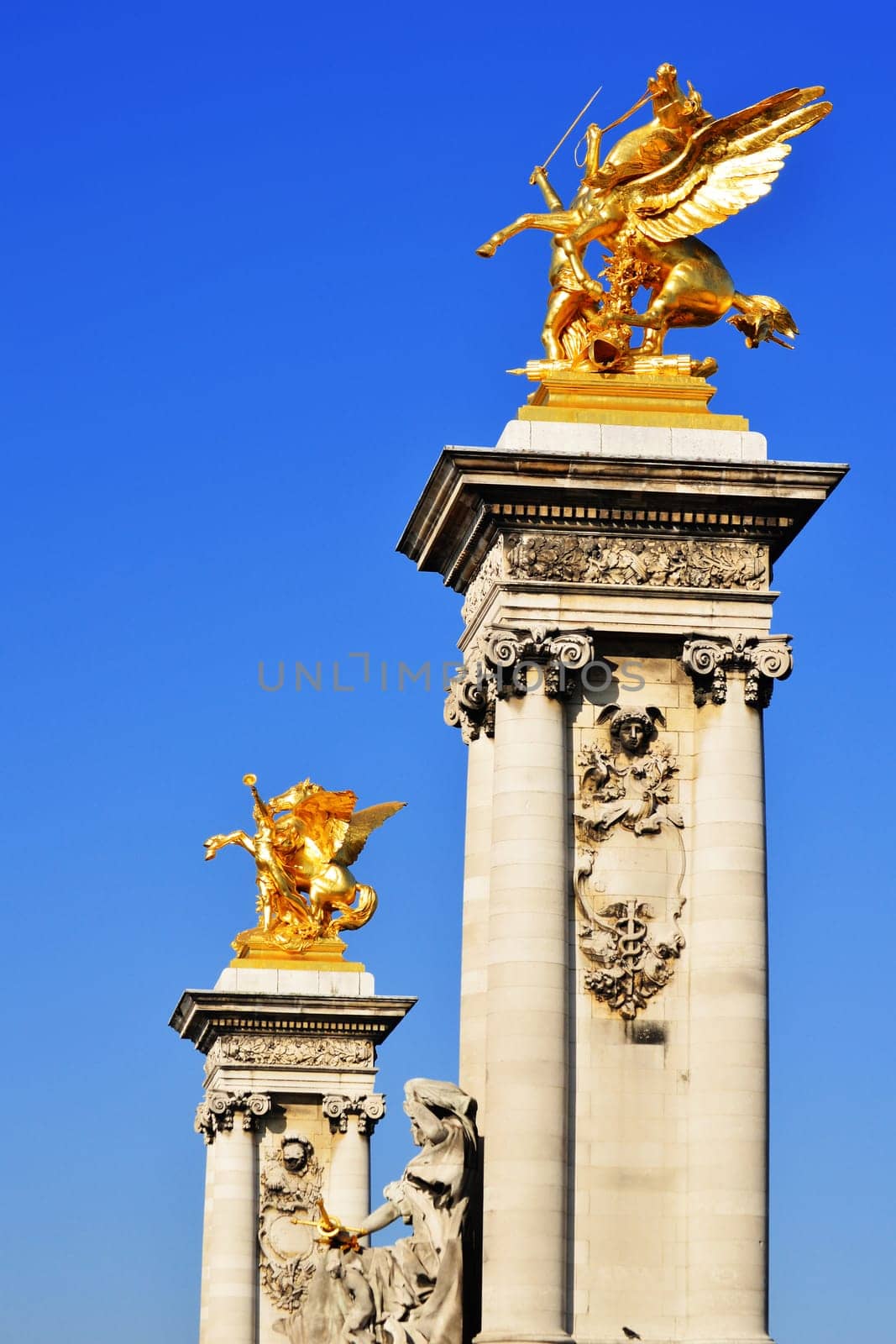 Bridge of Alexandre III, over Seine River in Paris, France