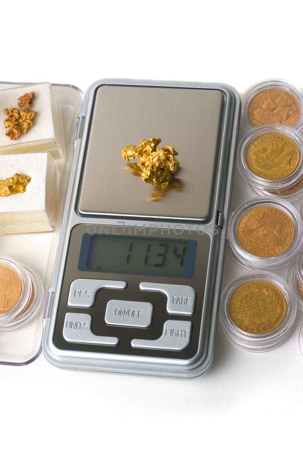Weighing of gold