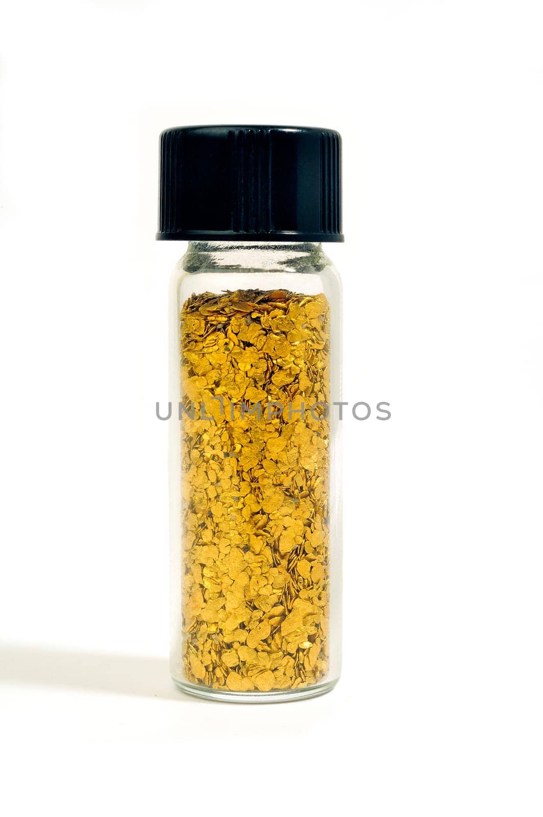 Vial Glitter Gold harvested in river