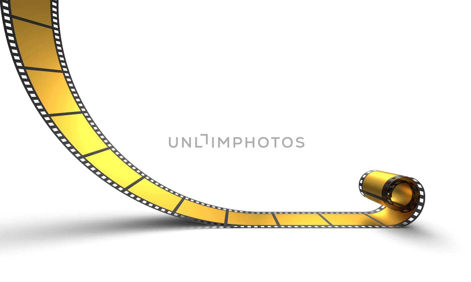 3D Cinema Concept - Golden Film Roll 4