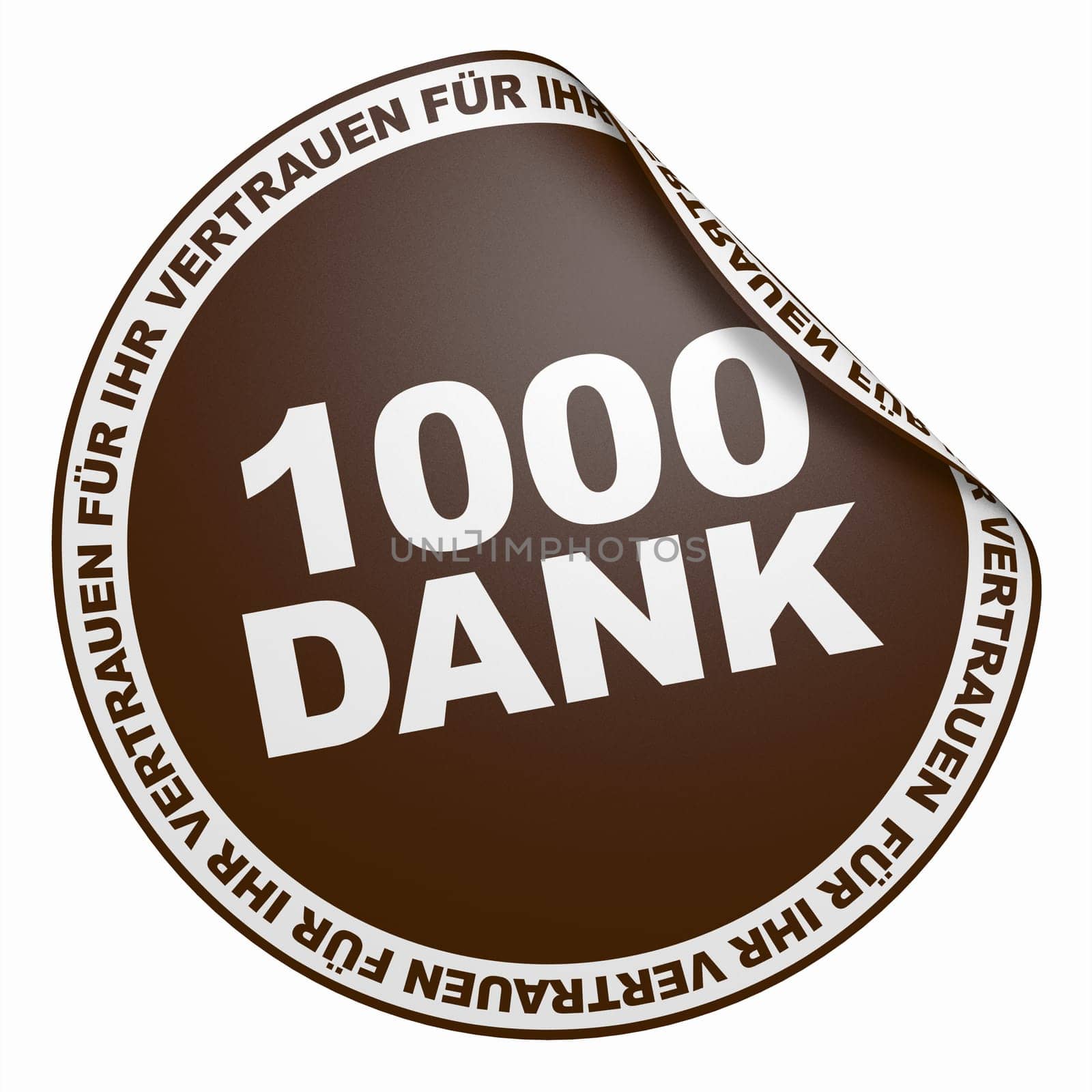 3D Sticker Dark Brown - 1000 Thanks
