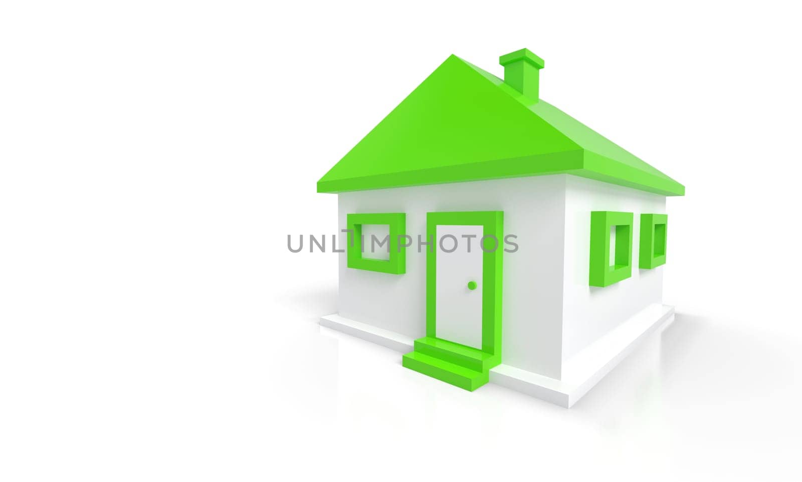 3D House Green White