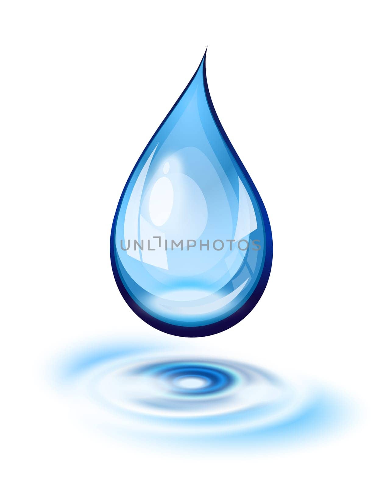 Water drop and ripples icon