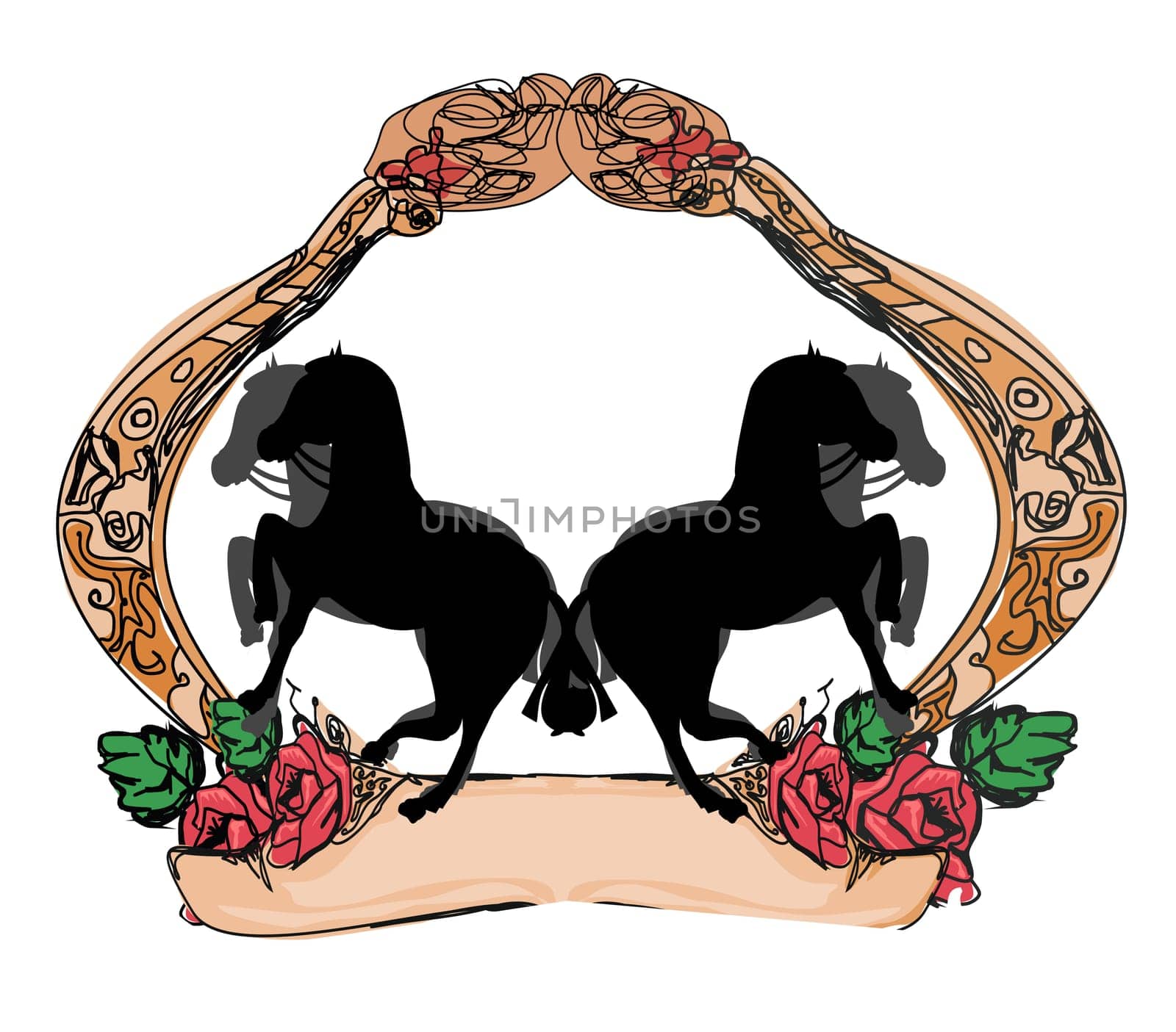 abstract vintage horses logo