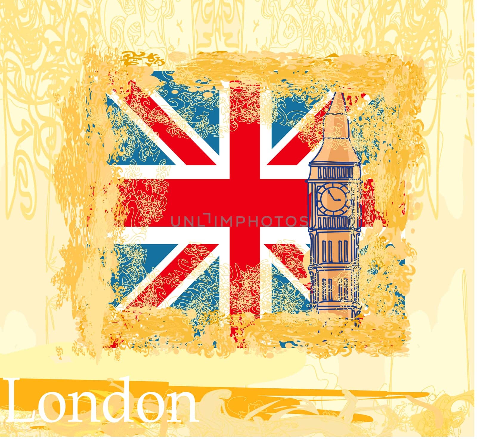 Grunge banner with London