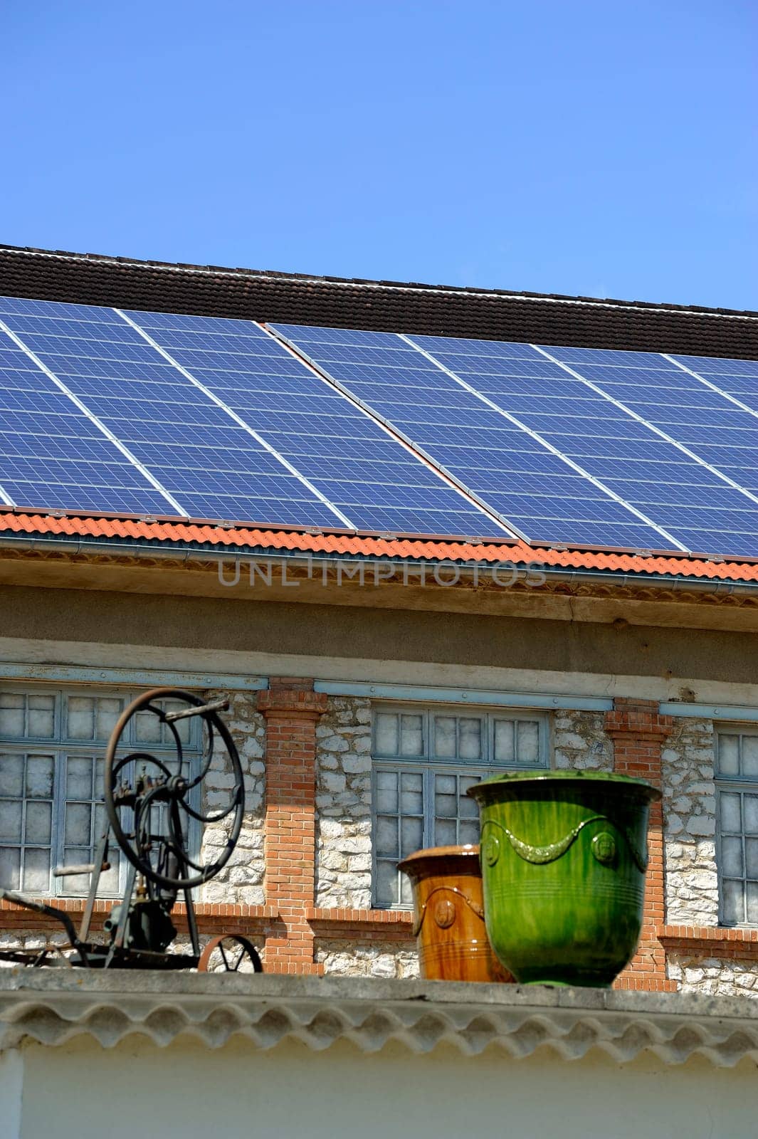 solar roof of a french viticultural cooperative in the vicinity of anduze