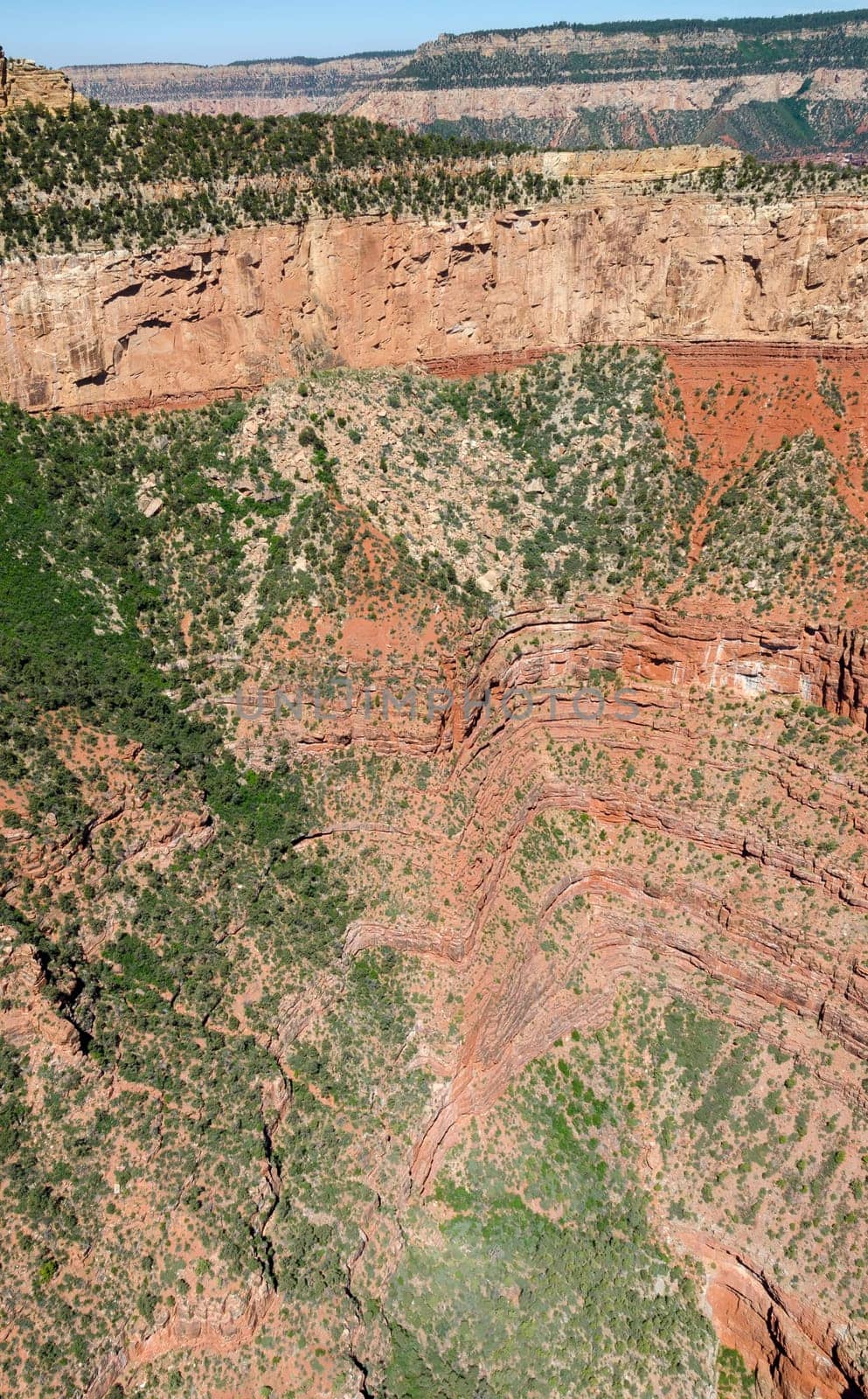 helicopter flight over the Grand Canyon National Park in Arizona in America