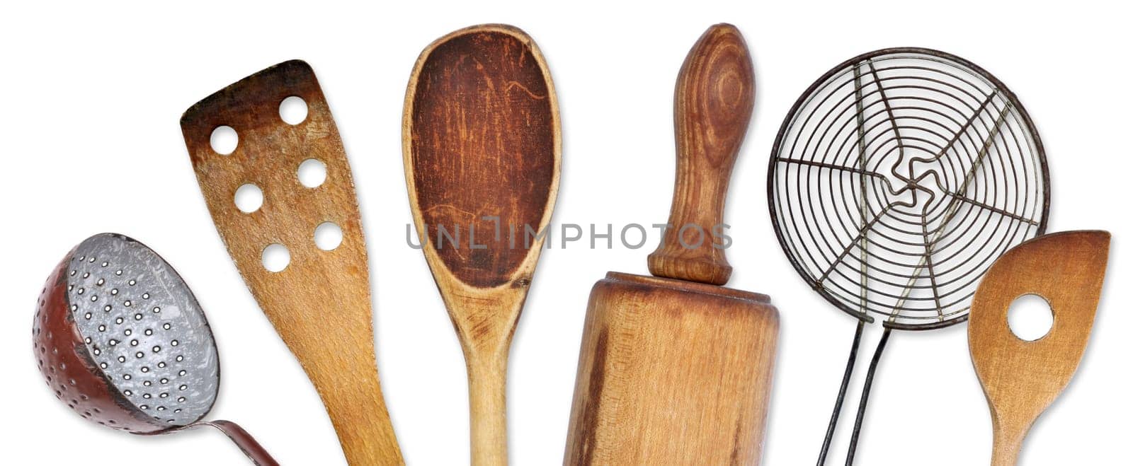 Collection of old kitchen utensils