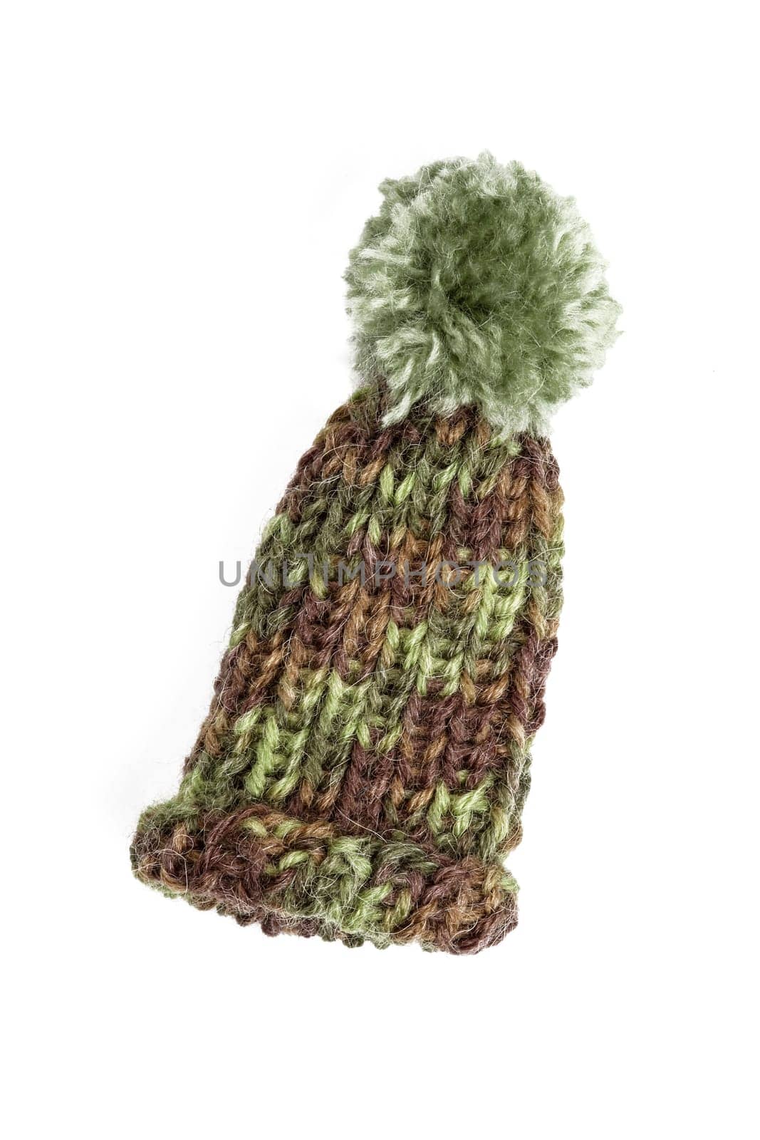 Poodle hat,knitted hat in green-brown