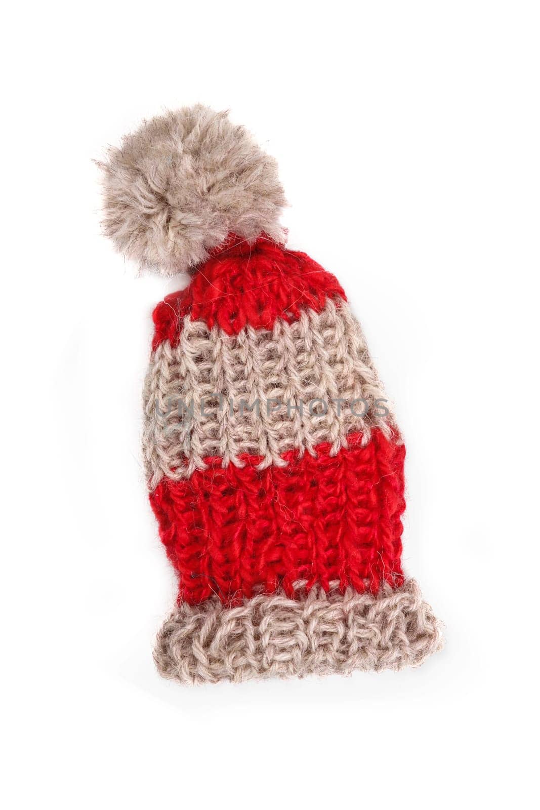 Red-striped knitted cap,wooly hat