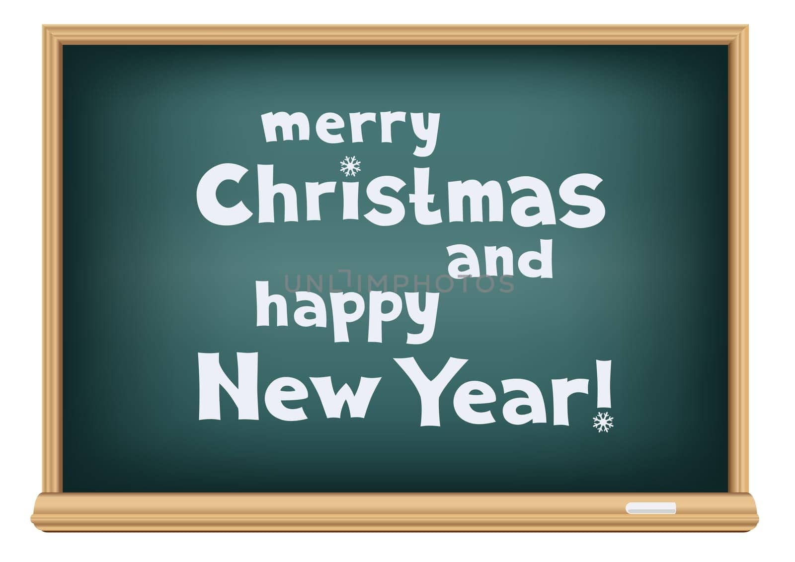 Text message on the school blackboard that represent the holidays