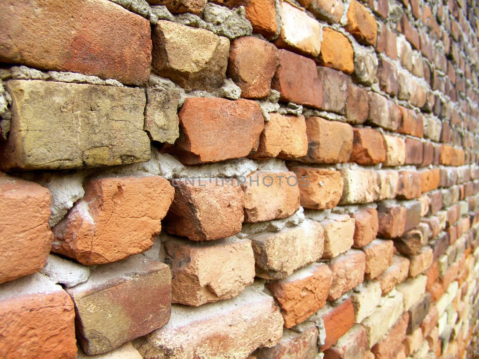 The old red brick macro wall
